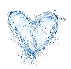  Heart symbol made of liquid splashes