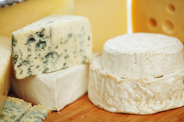 cheese on a wooden table