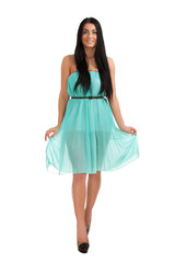 Naklejka premium Young woman in cute dress