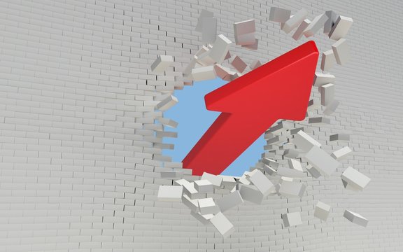 Red Arrow breaks a brick wall