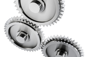 Steel gears isolated on white