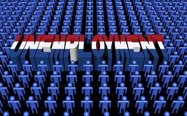 Fototapeta premium Dutch people with unemployment text illustration
