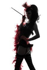 woman stripper showgirl portrait silhouette