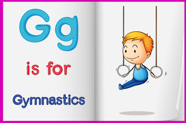 A picture of gymnastics in a book