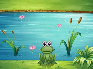 Peel and stick wall murals River, lake A river and a frog