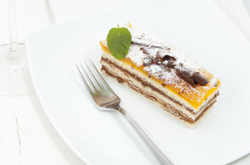 Chocolate cake with yolk