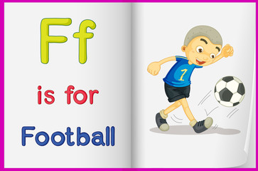 A picture of football in a book