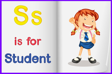 A picture of a student in a book