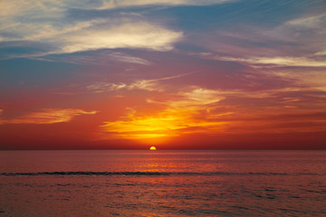 Sunset on the beach.