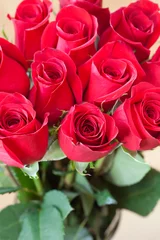Papier Peint photo Macro fond d& 39 un beau bouquet de roses rouges