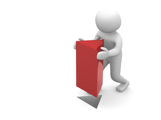 3d man with red triangle