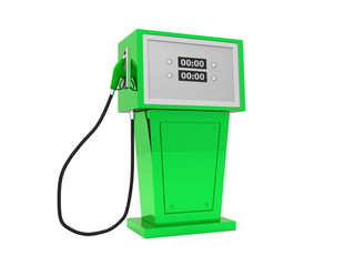 3d render illustration of gas pump over white background.