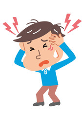 頭痛に苦しむ男性