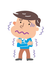 悪寒のする男性