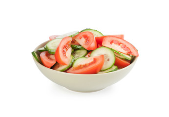 Fresh salad with tomatoes and cucumbers