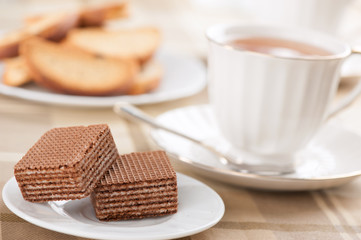 waffles and cup of tea