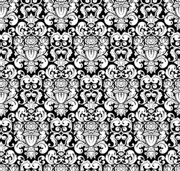 White seamless pattern, silhouette