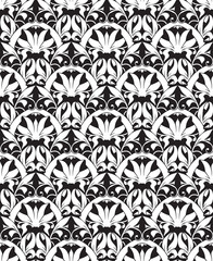 White seamless pattern, silhouette