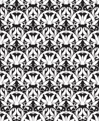 Gordijnen White seamless pattern, silhouette © Natis
