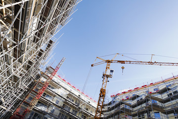 construction industry, overall view of building-site
