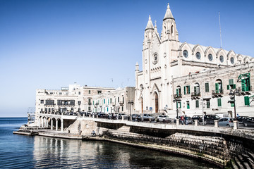 Traditional Maltese architecture in Valletta, Malta