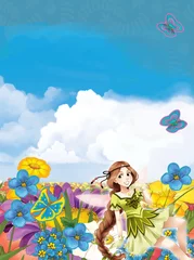 Store enrouleur occultant sans perçage Fées et elfes La fée - Belle Manga Girl - illustration