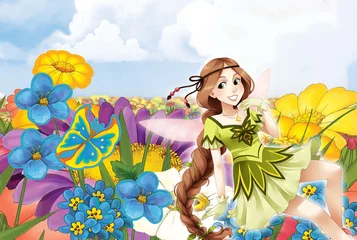 Wandaufkleber Die Fee - Schönes Manga-Mädchen - Illustration © honeyflavour