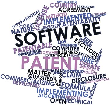 Word cloud for Software patent
