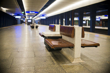 bench at the train station