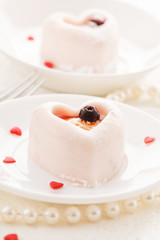 Heart-shaped dessert for Valentine's Day