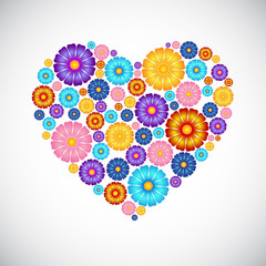 Heart shape from flowers. EPS10 vector