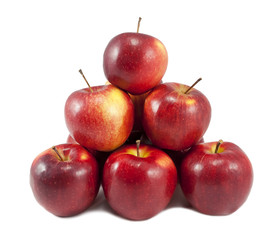 Red apples isolated on white background
