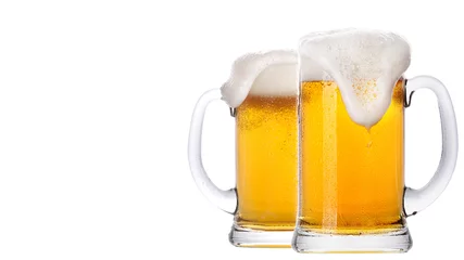 Poster Frosty glass of light beer set isolated © boule1301