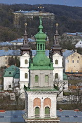 Obraz premium Panorama of the Lvov city from height. Assumption Church