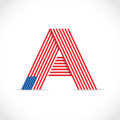 "A" as a symbol of america - Illustration