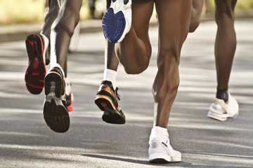 black marathon runners