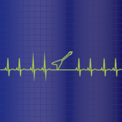 EKG guitar heartbeat pattern