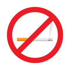 No smoking stop sign symbol, illustration