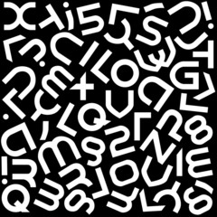 futuristic alphabet font isolated - illustration