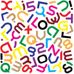 futuristic color alphabet font isolated - illustration