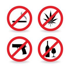 set of "do not" allowed symbols - illustration