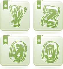 Winter digits & capital letters