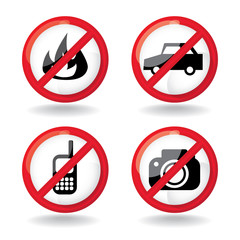 set of "not allowed" symbols, illustration