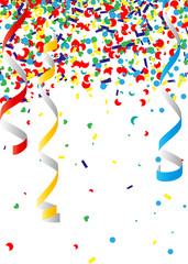 Luftschlangen und Konfetti