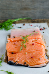 Slightly salted salmon