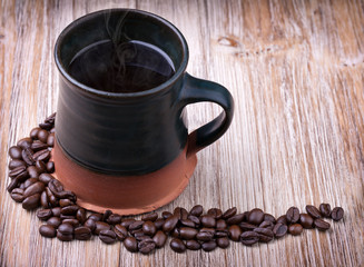 Freshly prepared cup of black coffee