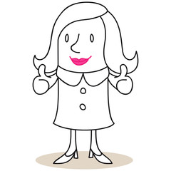 Geschäftsfrau, beide Daumen hoch