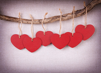 Red wooden heart