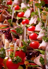 Set of tasty canape for an event party
