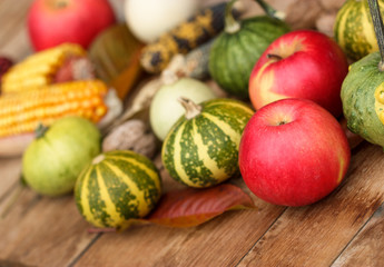 Obraz na płótnie Canvas Autumn harvest on the table